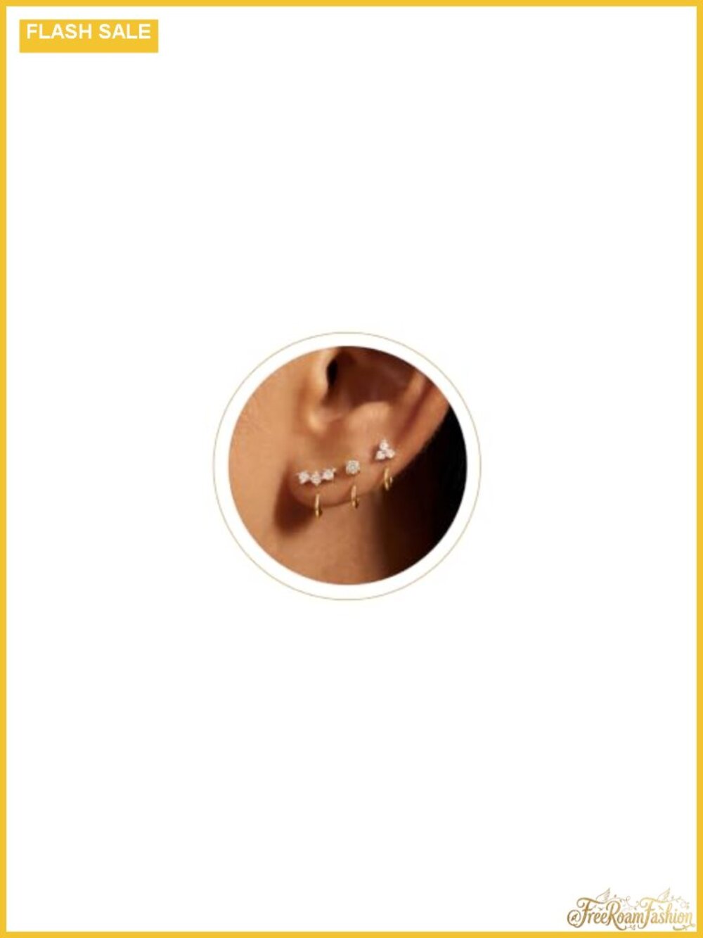 14K Gold Plated Half Hoop Earrings Set for Women Hypoallergenic Huggies
